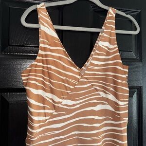 Zebra Print Tan and White Women's DRESS